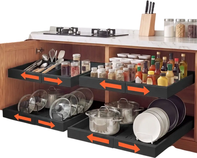 Vevor Pull Out Cabinet Organizer Expandable 4-Pack 12.2