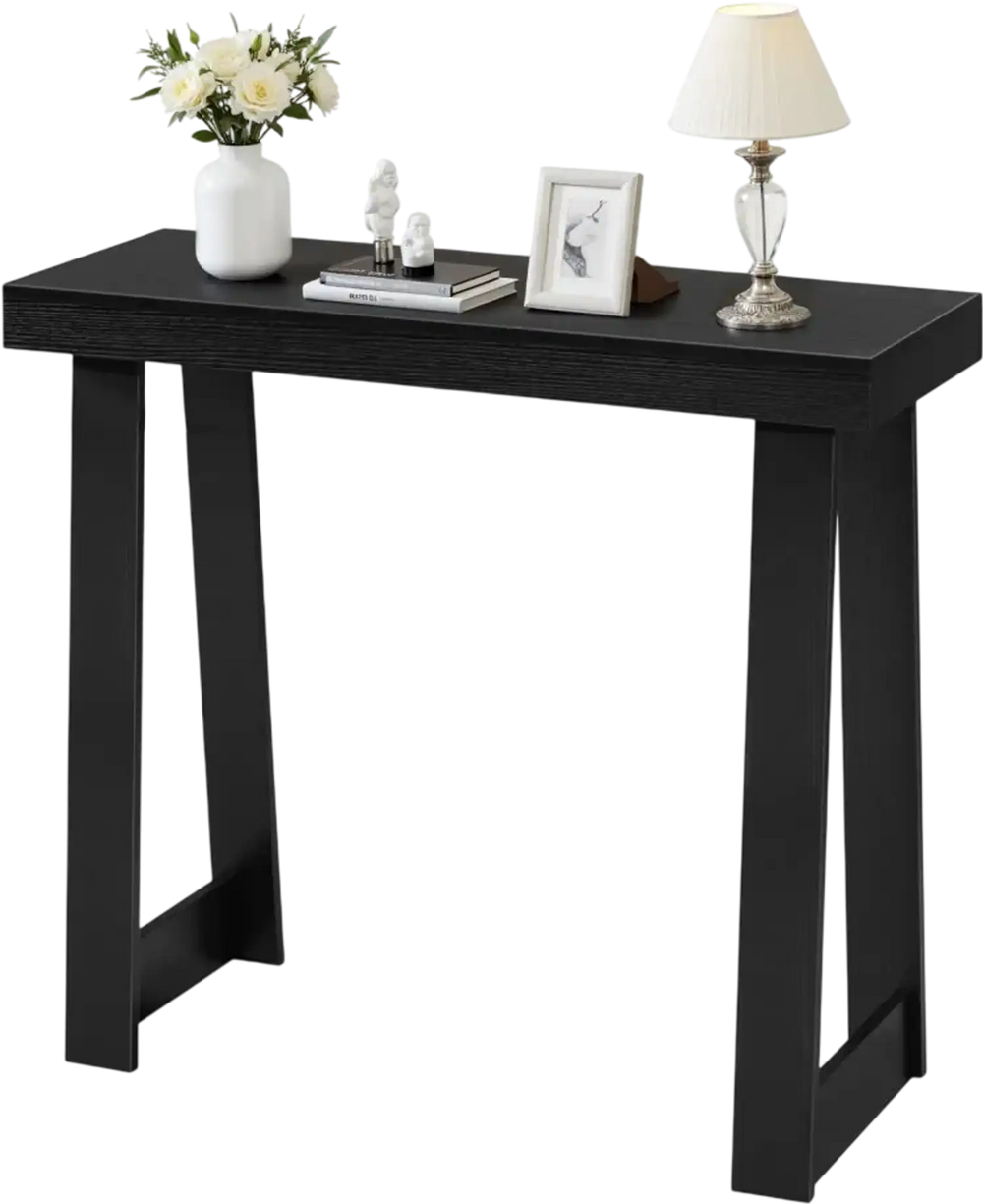 VEVOR 36 in Console Table, Modern Desk Behind the Couch, Wooden Rectangle Entrance Desk, Narrow Long Sofa Table Accent Stand, Ideal for Hallway, Bedroom, Living Room, Foyer, Easy Assembly, Black