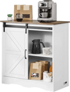 VEVOR Coffee Bar Cabinet, 31.5 x 13.8 x 31.5 in Farmhouse Coffee Bar Cabinet with 3-Tier Storage, Coffee Bar Table with Barn Door, Farmhouse Sideboard Buffet Cabinet for Living Room, Entryway