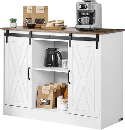 Vevor Coffee Bar Cabinet Farmhouse Sideboard Buffet Cabinet New