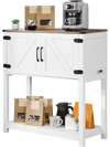 VEVOR Coffee Bar Cabinet, 31.5 x 13.8 x 34.6 in Farmhouse Coffee Bar Cabinet with 3-Tier Storage, Coffee Bar Table with Magnet Doors, Farmhouse Sideboard Buffet Cabinet for Living Room, Entryway