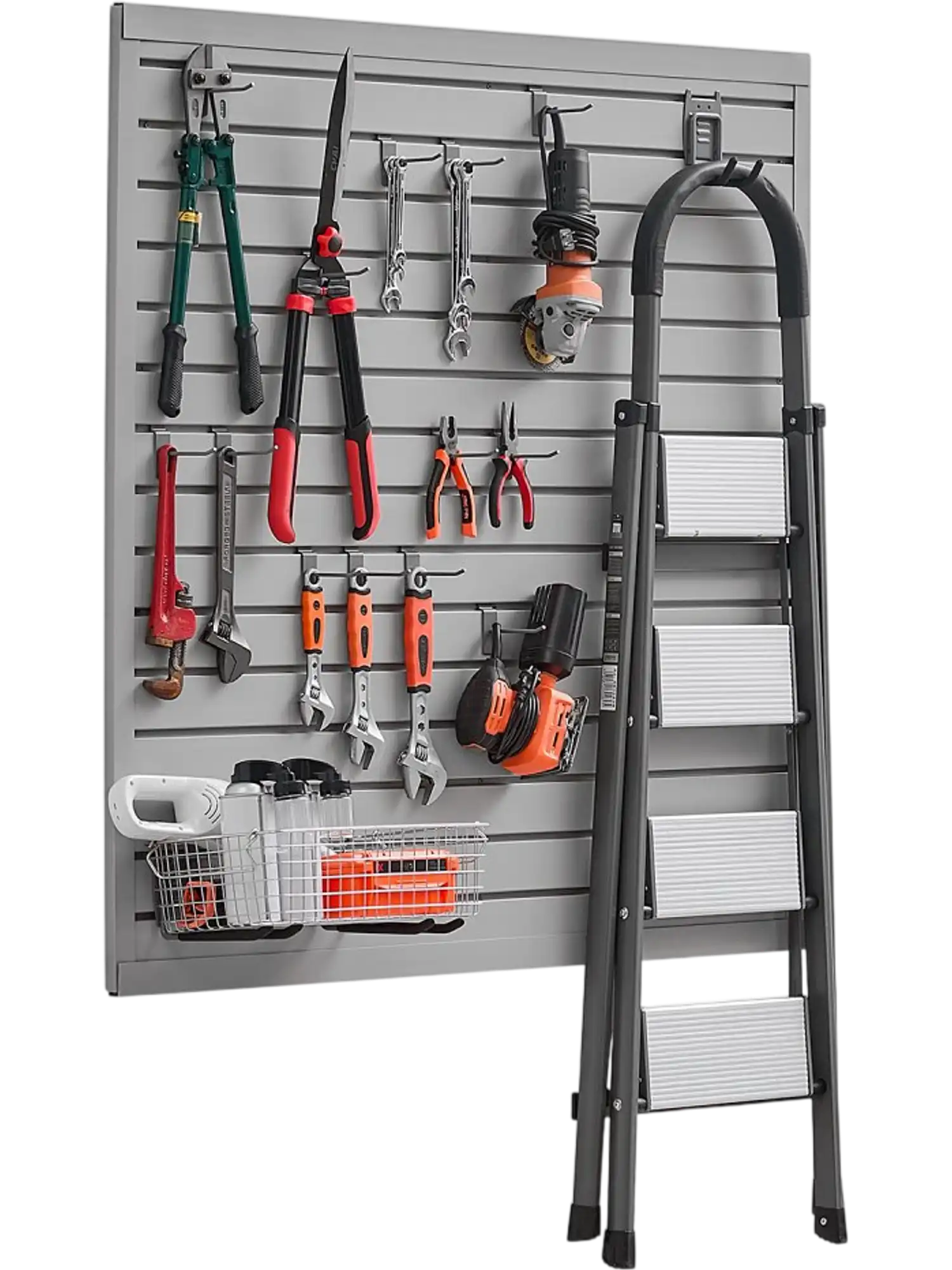 Vevor Slatwall Panels 4' x 4' PVC Garage Wall Paneling Gray New