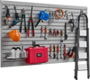 VEVOR Slat Wall Paneling, 8 x 4 ft, PVC Garage Slatwall with Accessories, Grey Slat Wall Easy-to-Install Adjustable Slatwall Panel with Coupling Structure & DIY Cutting, Fits for Storage & Display