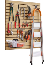 VEVOR Slat Wall Paneling, 4 x 4ft, MDF Garage Slatwall with Modular Design, Natural Slat Wall Easy-to-Install Adjustable Slatwall Panel with Coupling Structure & DIY Cutting, Fit for Storage & Display