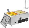 VEVOR 2-Pan Commercial Food Warmer, 2 x 12QT Electric Steam Table, 1500W Professional Countertop Stainless Steel Buffet Bain Marie with 86-185°F Temp Control for Catering and Restaurants, Silver