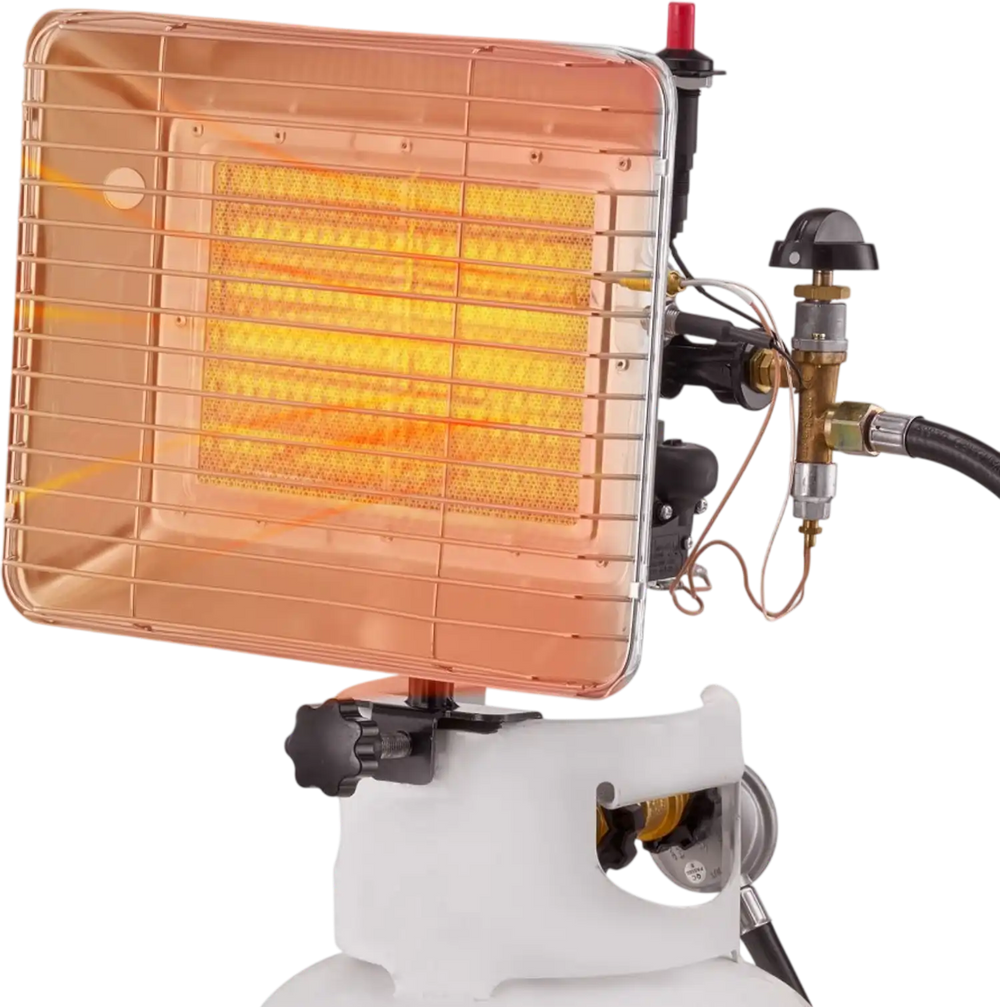VEVOR Propane Tank Top Heater, 13000 BTU Rapid Heating 180-Degree Infrared Radiant Tank Top Gas Heater, Stepless Temperature Adjustment for Ice Fishing/ Hunting/Outdoor Work, Single Burner Square