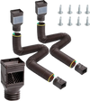VEVOR Rain Gutter Downspout Extensions, 2-Pack Flexible Downspout Extender, Down Spout Drain Extension Extendable from 22" to 63", Gutter Extensions with Adapters, for Rainwater Drainage, Brown