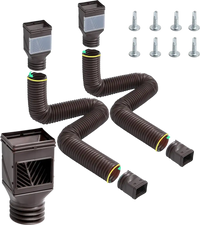 VEVOR Rain Gutter Downspout Extensions, 2-Pack Flexible Downspout Extender, Down Spout Drain Extension Extendable from 22