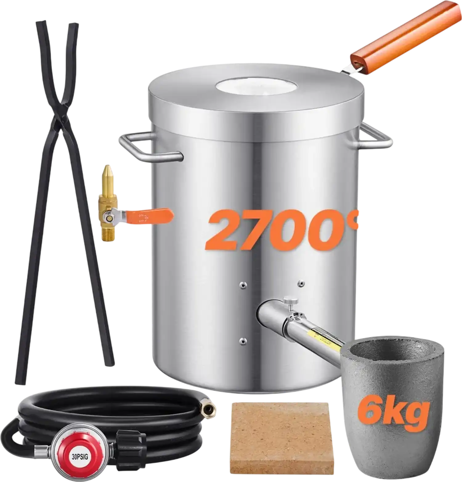 Vevor Propane Melting Furnace Kit 6kg Stainless Steel 2700°F New