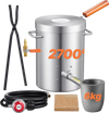 VEVOR 6KG Propane Melting Furnace Kit, Large Capacity Foundry Home Kilns, Blacksmithing Forge with Crucible & Tongs Kiln, Stainless Steel, For Metal Scrap Recycle, Gold Copper Silver Casting