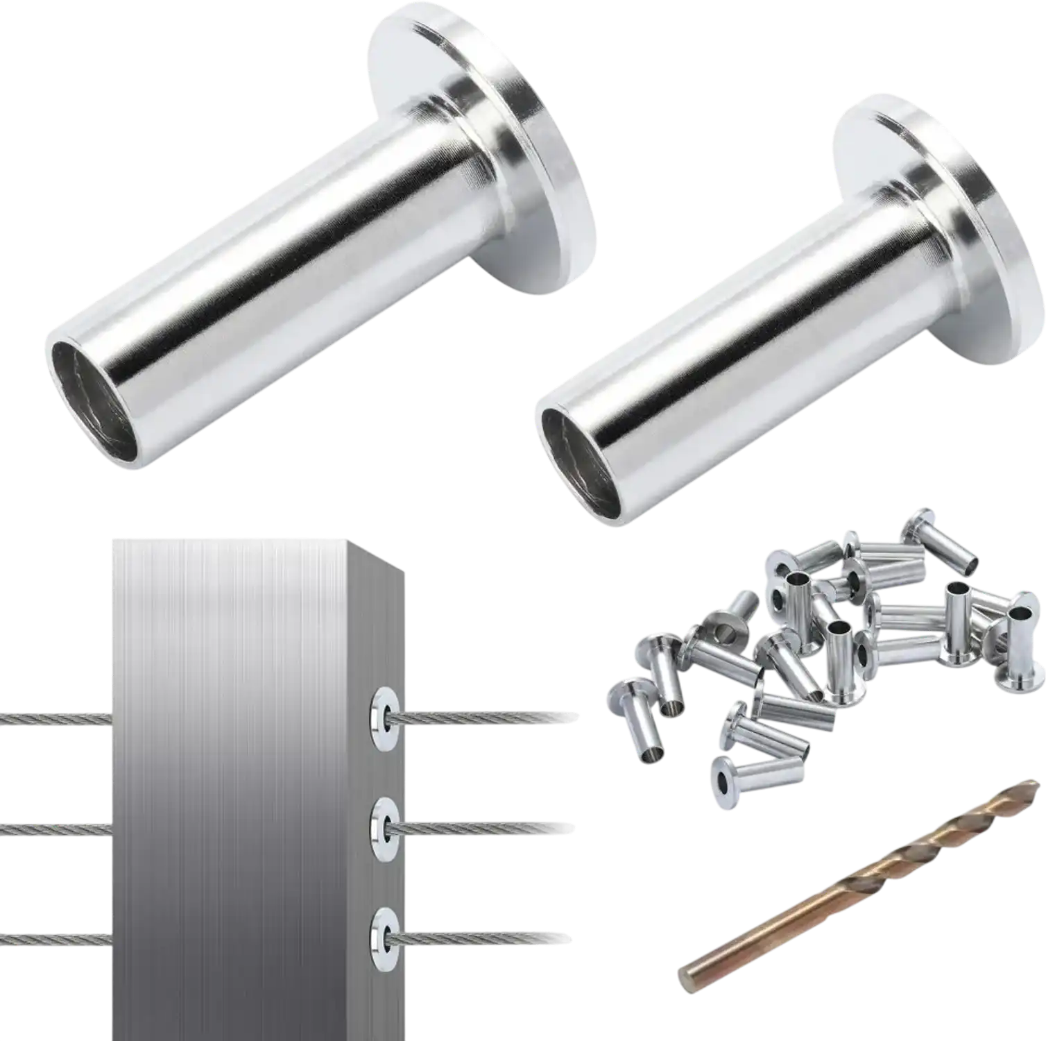 Vevor Protector Sleeves T316 Stainless Steel Cable Railing Kit 121-Pc for 5/32