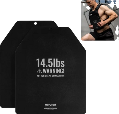 Vevor Weight Vest Plates 2 x 14.5 lbs Premium Steel Flat Plate Set New