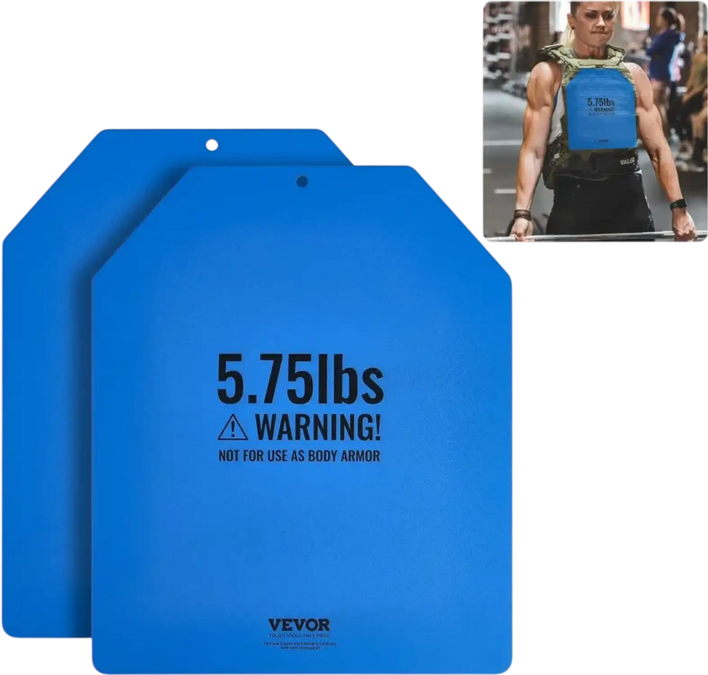 VEVOR Weight Vest Plates, 5.75 LB Pairs, Premium Steel Weighted plates, Contoured Ergonomic Fit – WODs, Additional Weight for Weight Vests, for Strength Training, Running, Fitness, Heavy Workouts