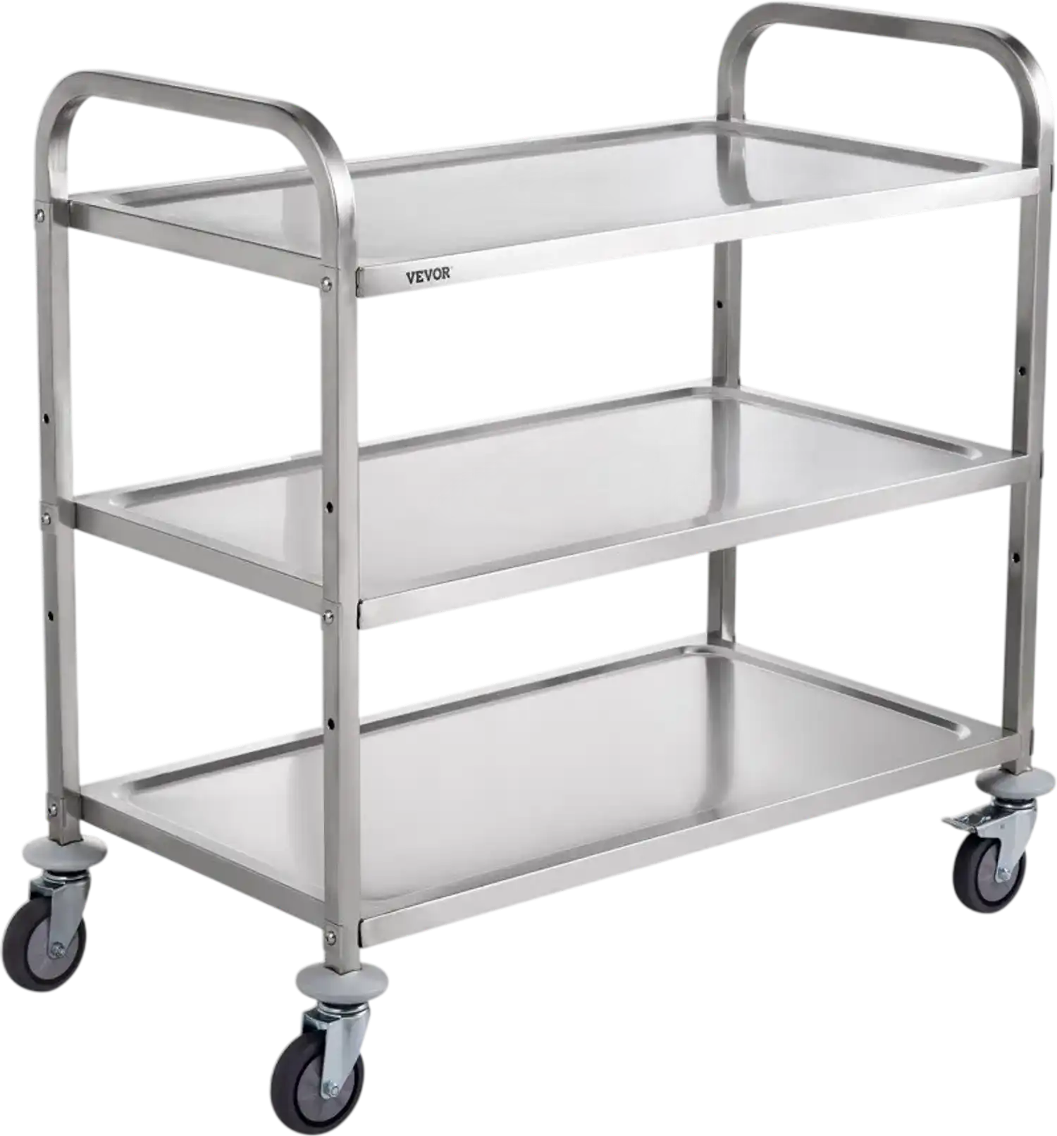 Vevor Utility Cart 3-Tier Stainless Steel Rolling Service Cart 450 lbs Capacity New