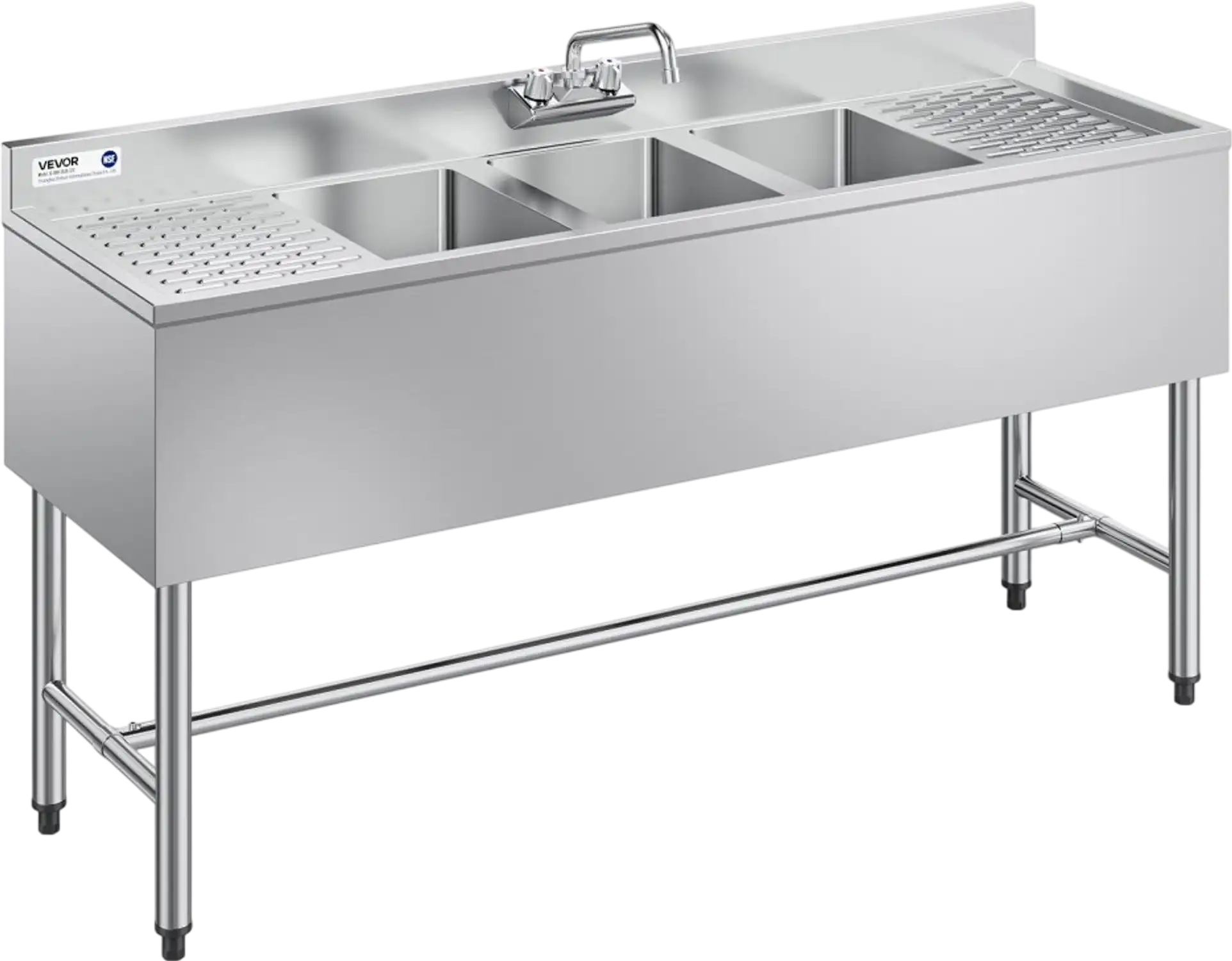 Vevor Commercial Sink 3-Compartment 60