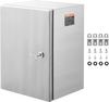 VEVOR Steel Electrical Box, 16"x 12"x 10", 304 Stainless Steel Electrical Enclosure Box, Wall-Mounted Outdoor Electrical Electronic Equipment Enclosure with Mounting Plate Hinges Lock, IP66 Waterproof