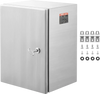 VEVOR Steel Electrical Box, 16"x 12"x 6", 304 Stainless Steel Electrical Enclosure Box, Wall-Mounted Outdoor Electrical Electronic Equipment Enclosure with Mounting Plate Hinges Lock, IP66 Waterproof