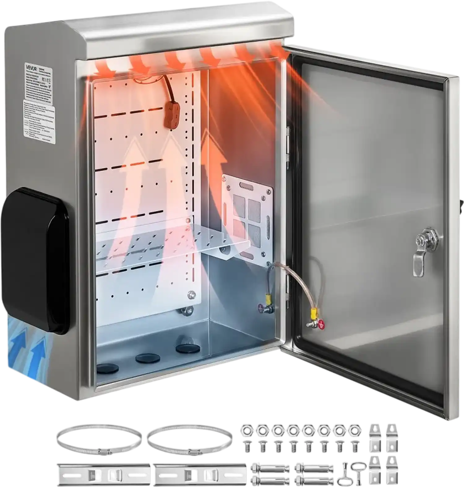 Vevor Electrical Enclosure Outdoor Ventilated Stainless Steel 20 x 16 x 8