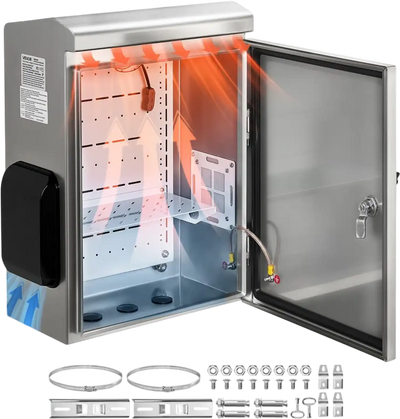 Vevor Electrical Enclosure Outdoor Ventilated Stainless Steel 20 x 16 x 8