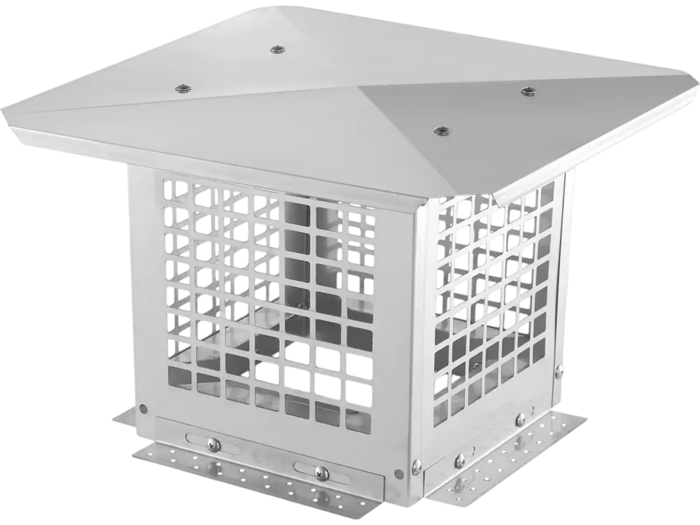 VEVOR Chimney Cap, 9 x 9 inch, 304 Stainless Steel Fireplace Chimney Cover, Not Easily Toppled & Practical Accessories & Easy Installation, Fits Mesh Flue Covers Outside Clay Flue Shingles, Silver