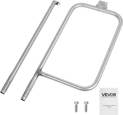 VEVOR Grill Burner Tube for Weber Q3200, Q300 (2013 & earlier), Q320, Q3000 (2014 & newer), 23.75 inch 304 Stainless Steel Tube Burner for Weber 404341, 57060001, 586002, Replacement Part 60036, 80385