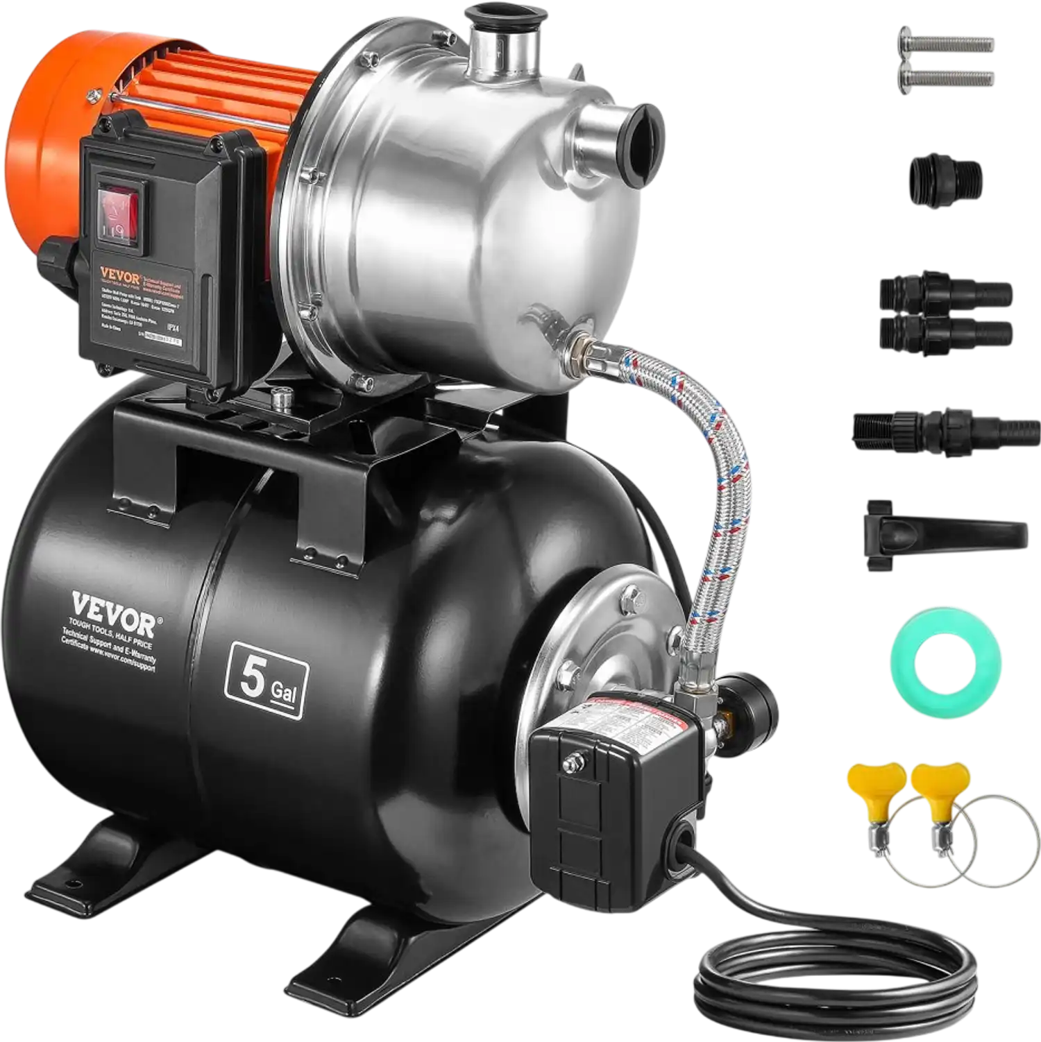 Vevor Shallow Well Pump 1.6 HP 1320 GPH with Pressure Tank New