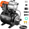 VEVOR 1.6 HP Shallow Well Pump with Pressure Tank, 1320 GPH, Automatic Irrigation Water Booster Pump with 5-Gal Pressure Tank 30/50 PSI Pressure Switch, Stainless Steel Pump Head for Home Garden Lawn
