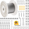 VEVOR Wire Rope Kit, 1/8" 100 ft 304 Stainless Steel Cable with 124 Accessories, 1600 lbs Breaking Strength, 7x7 Strands Construction Marine Aircraft Grade for Handrail Stair Decking Fence Outdoors