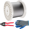 VEVOR Wire Rope Kit, 1/8" 600 ft 316 Stainless Steel Cable with Cutter and Gloves, 1600 lbs Breaking Strength, 7x7 Strands Construction Marine Aircraft Grade for Handrail Stair Decking Fence Outdoors