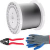 VEVOR Wire Rope Kit, 1/8" 1000 ft 316 Stainless Steel Cable with Cutter and Gloves, 1600 lbs Breaking Strength, 7x7 Strands Construction Marine Aircraft Grade for Handrail Stair Decking Fence Outdoors