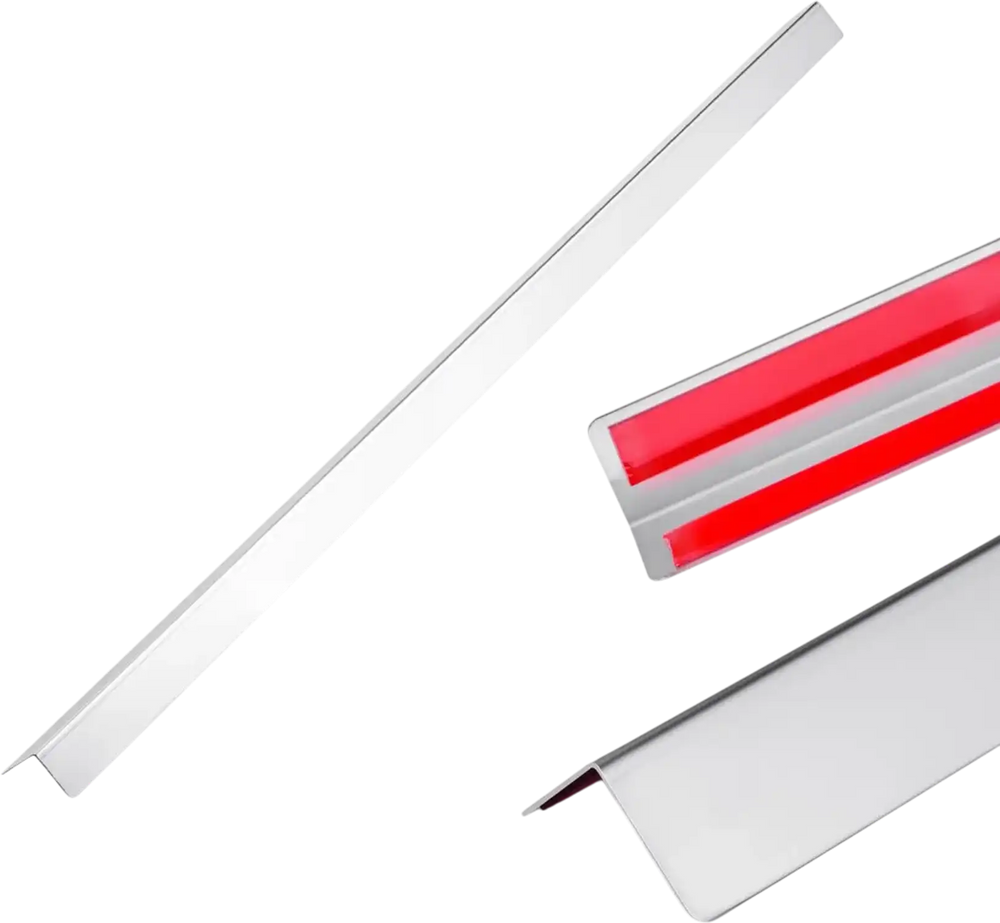 VEVOR Stainless Steel Wall Corner Protector, 1.5 x 1.5 x 48 inch, 10 Pack Metal Corner Guards, 304 Stainless Steel Edge Trim 90-Degree Angle for Home,Office,Commercial Wall Protection, with 3m Tape