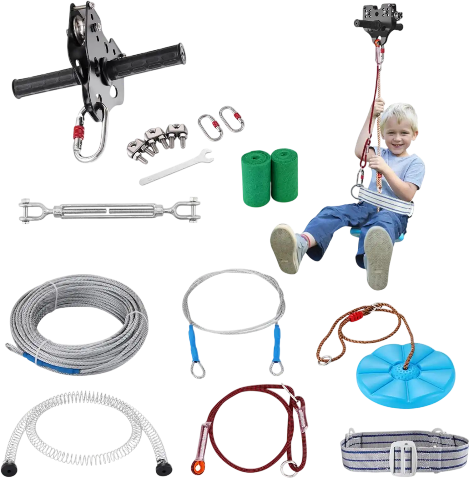 Vevor Zipline Kit 120' Backyard Outdoor Play Set New