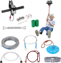 VEVOR Zipline Kit for Kids and Adult, 160 ft Zip Line Kits Up to 330 lb, Backyard Outdoor Quick Setup Zipline, Playground Entertainment with Stainless Steel Zipline, Spring Brake, Safety Harness, Seat