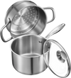 VEVOR 2.5 QT Saucepan with Steamer, Stainless Steel Saucepan with Glass Lid, Multipurpose Nonstick Stainless Steel Sauce Pot with Ergonomic Handle, Friendly for Oven, Dishwasher, Induction Cooker