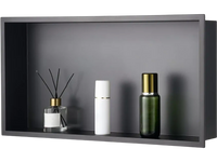 VEVOR Shower Niche, 13 x 25 x 4 inch Recessed Wall Niche, Heavy-duty Stainless Steel Modern Soap & Shampoo Storage Organizer, Sealed Waterproof, Durable & Easy to Install,Black for Bathroom