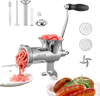 VEVOR Manual Meat Grinder, 304 Stainless Steel Hand Meat Grinder with Steel Table Clamp, Meat Mincer Sausage Maker & 2 Cutting Plates, Cookie Attachment, Sausage Tube for Beef Pepper Mushroom Cookie