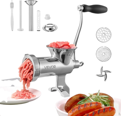 Vevor Meat Grinder Manual Stainless Steel Hand Crank Sausage Maker New