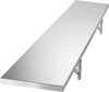 VEVOR Stainless Steel Shelf 12" x 72" Foldable Wall Mount Floating Shelf, Heavy-Duty Commercial Shelves with Brackets, 300LBS Capacity, Easy to Clean, Suitable for Restaurant, Home Kitchen, Garage