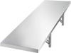VEVOR Stainless Steel Shelf 12" x 48" Foldable Wall Mount Floating Shelf, Heavy-Duty Commercial Shelves with Brackets, 300LBS Capacity, Easy to Clean, Suitable for Restaurant, Home Kitchen, Garage