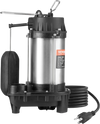 VEVOR Submersible Sewage Pump, 0.75HP 5000 GPH, Cast Iron Sewage Water Pump with 28 ft Lift 10 ft Power Cord and Automatic Float Switch, Stainless Steel for Clean Flooded Basement Yard Farm Sewer
