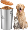 VEVOR Stainless Steel Dog Food Storage Container 30 lbs/9.25 Gal Capacity, for Living Room Kitchen, Airtight Lid & Dual Handles, 35L Large Metal for Dogs & Cats Food Rice Flour, Keep Fresh, Easy Clean