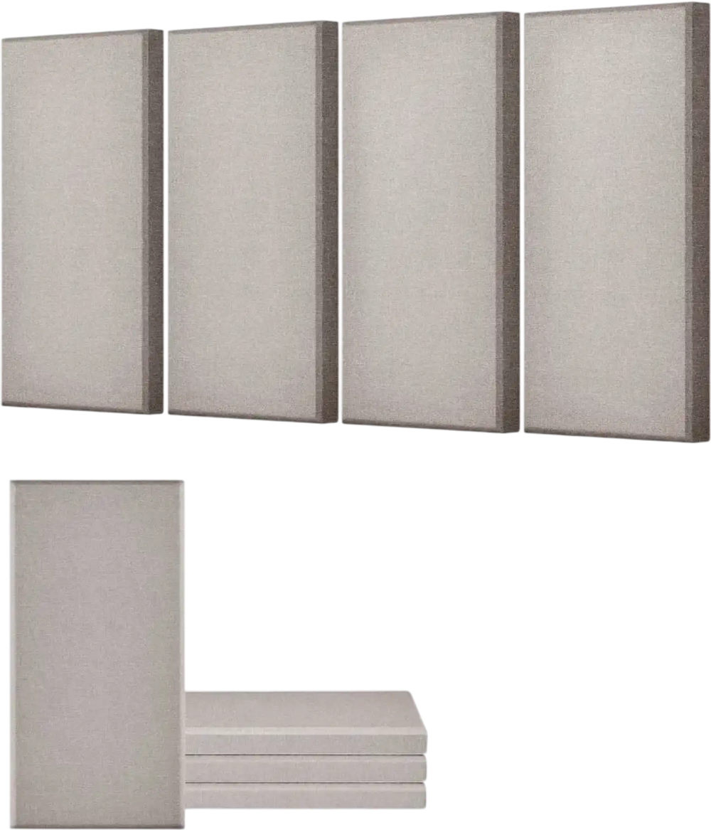 VEVOR 4 PCS Acoustic Panels, 2 inch Thick 23.6 x 11.8 inch Fiberglass Sound Absorbing Panels, Self-adhesive Soundproof Wall Boards, for Studios, Office, Home Theater,Meeting Room, Camel