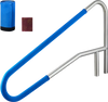 VEVOR Pool Rail, 54 x 32 inch Pool Handrail, 220 lbs Load Capacity Heavy Duty 304 Stainless Steel Swimming Handrail, Detachable Nonslip Sleeve, Recessed or Base Mount, for Poolside, Water Parks
