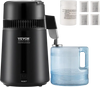 VEVOR Water Distiller, 4L 1.05 Gallon Pure Water Purifier Filter For Home Countertop, 750W Distilled Water Maker, Stainless Steel Interior Distiller Water Making Machine to Make Clean Water, Black