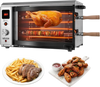 VEVOR Countertop Vertical Oven Brazilian Flame 2 Auto Rotating Skewers, for Steak, Fish, Lamb Leg, 1800W Rotisserie Shawarma Machine, Electric Meat Kebab Grill, with Curved Glass Door, Drip Tray