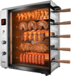 VEVOR Countertop Vertical Oven Brazilian Flame 5 Auto Rotating Skewers, for Steak, Fish, Lamb Leg, Outdoor Gas Heating Rotisserie Shawarma Machine, Meat Kebab Grill, with Curved Glass Door