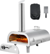 VEVOR Pizza Oven Outdoor, 12" Pellet Pizza Oven, Portable Pizza-Stove with Built-in Thermometer, Wood Fired Stainless Steel Pizza-Maker, for Backyard, Camping, Pizza-Stone, Shovel, Carry Bag, Silver