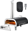VEVOR Outdoor Pizza Oven, 12 Inch Wood Fired Pizza Ovens, Pellet Pizza-Stove with Thermometer, Portable Pizza-Maker for Outside Backyard Patio Camping, Pizza-Stone, Carry Bag, Shovel, Black