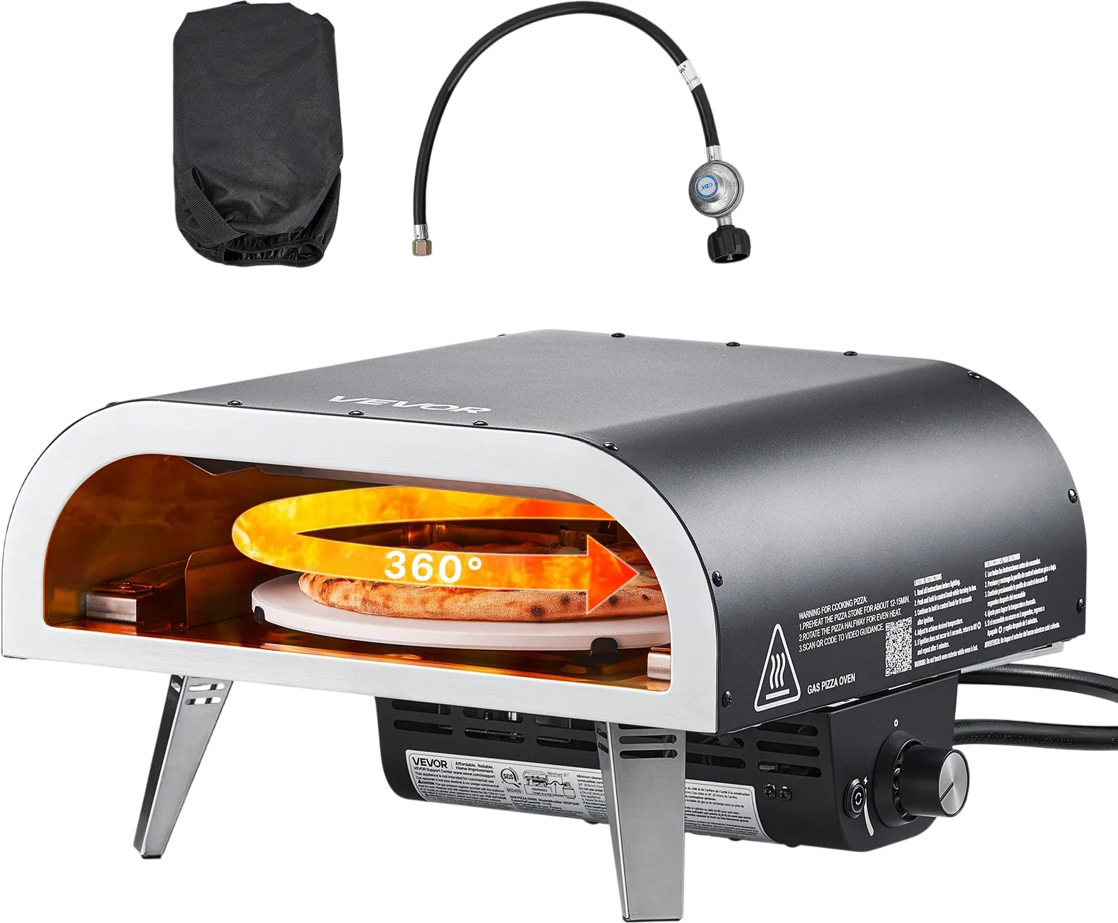 Vevor Outdoor Pizza Oven 12 in. Propane with Auto Rotation Portable New