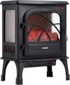 VEVOR 25.5inch Freestanding Fireplaces, 1500W 5120BTU Portable Electric Fireplace Stove Heater, with Overheating Protection,Adjustable Flames,Timer, Remote,for Living Room,Bedroom,Black